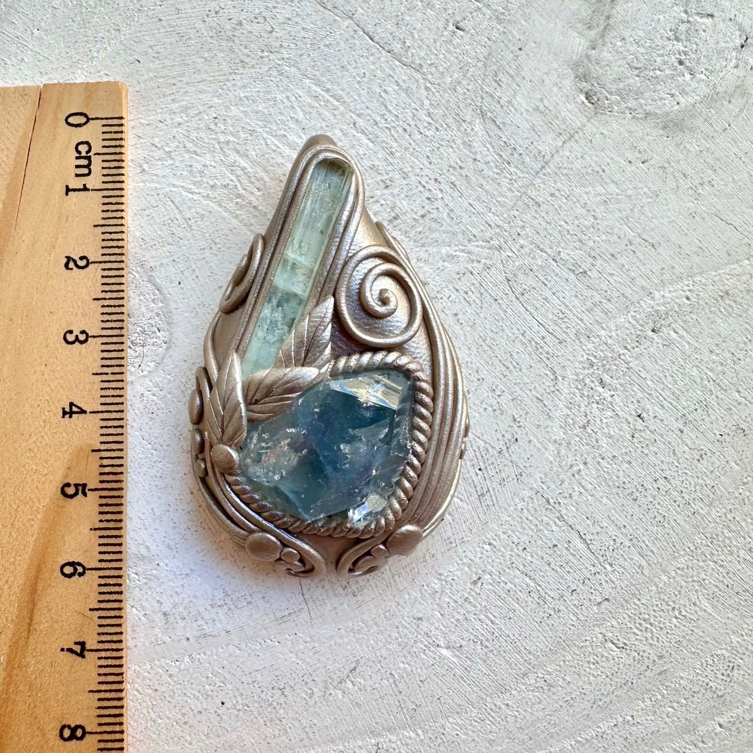 Healing stone necklace crystal talisman for serenity and intuition