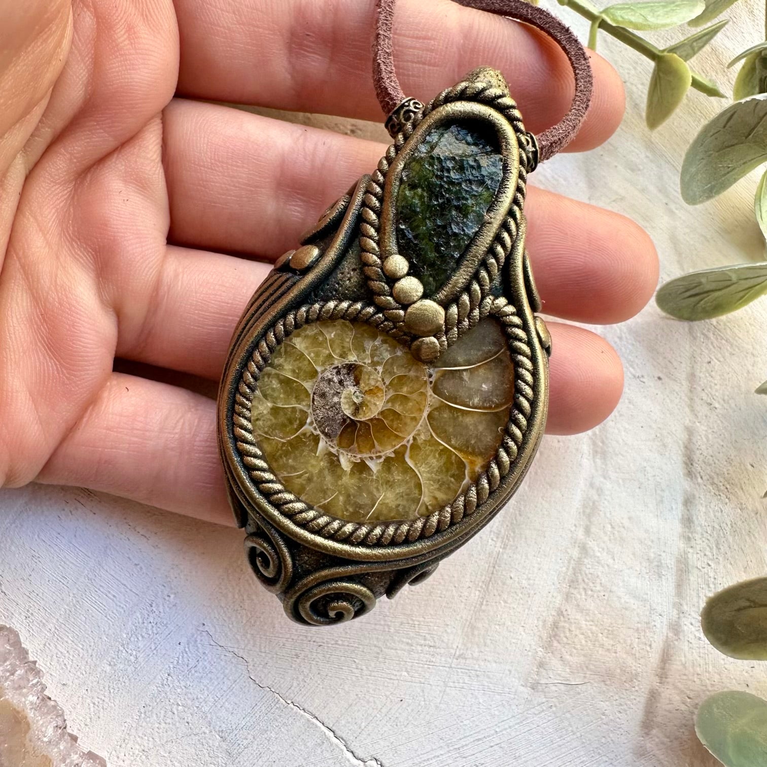 Crystal necklace designed for protection and transformation