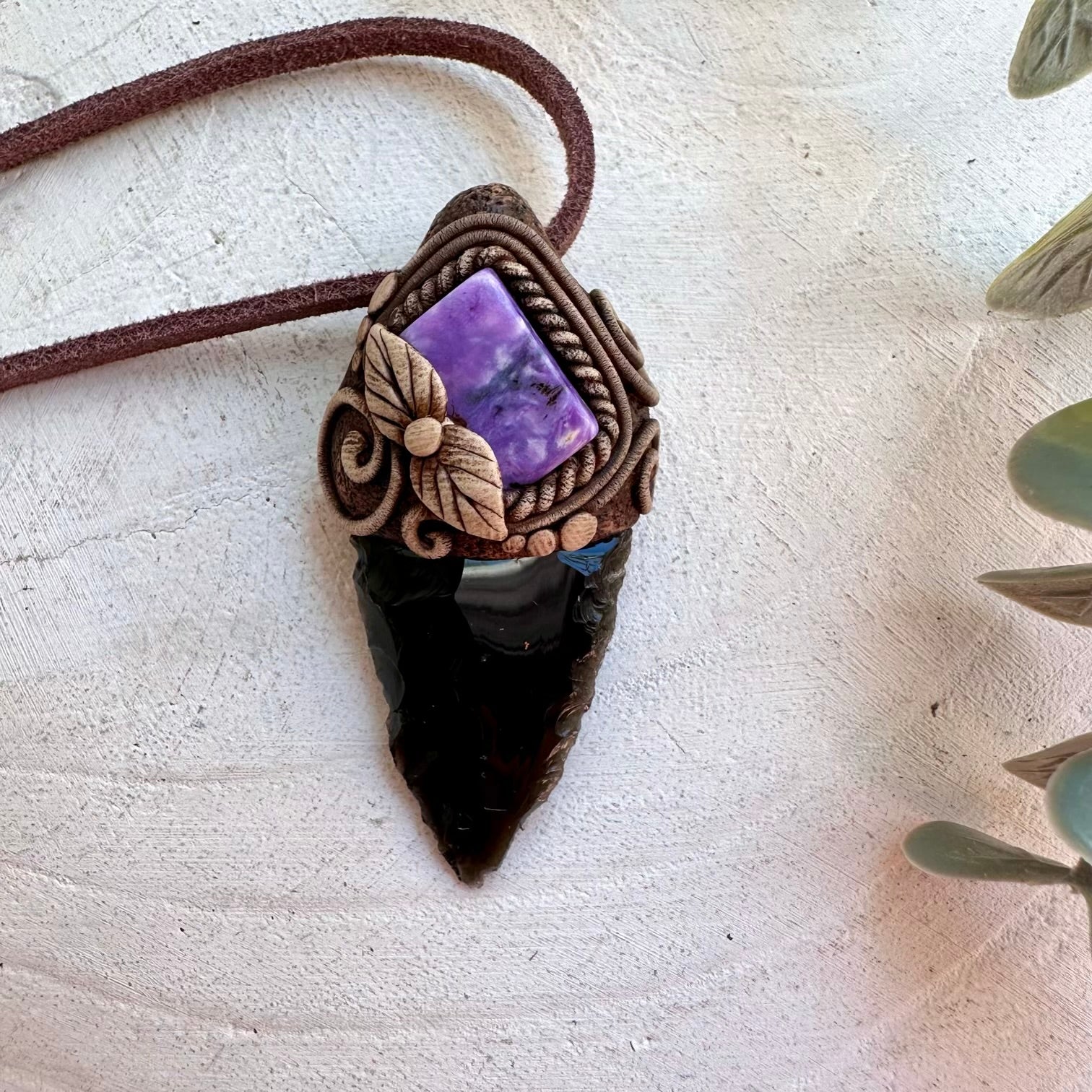 One of a kind healing crystal necklace for protection and transformation
