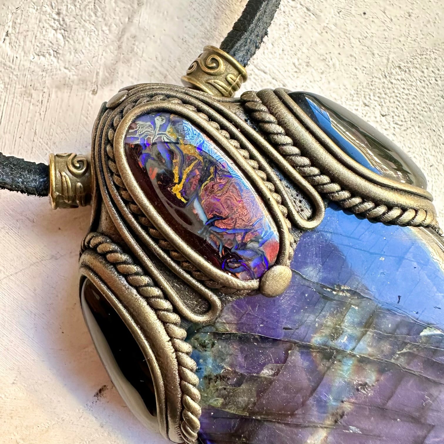 Crystal necklace designed for intuition protection and strength