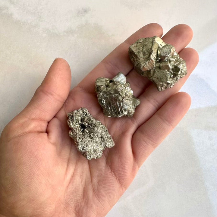 Pyrite Cluster – Natural Pyrite Stone, Golden Mineral Specimen for Protection & Abundance - FairyGardenGlow