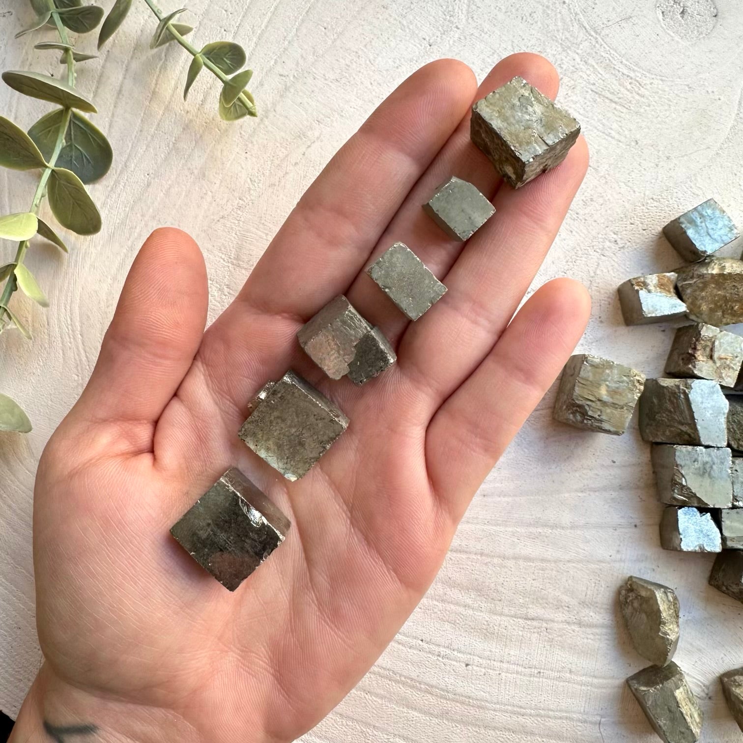 Raw cubic pyrite crystal formation