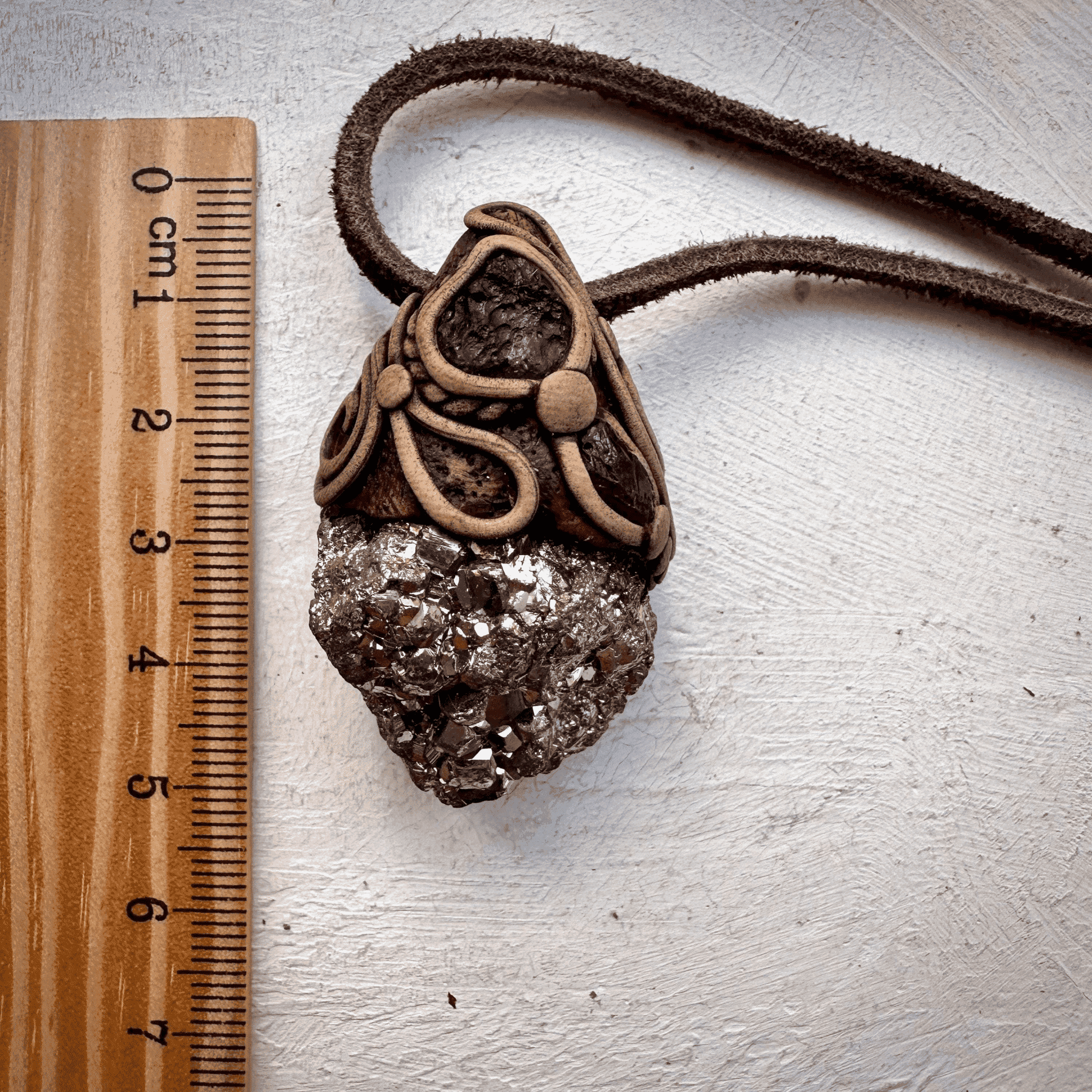 Pyrite Moldavite and Rhodolite Garnet Necklace - FairyGardenGlow