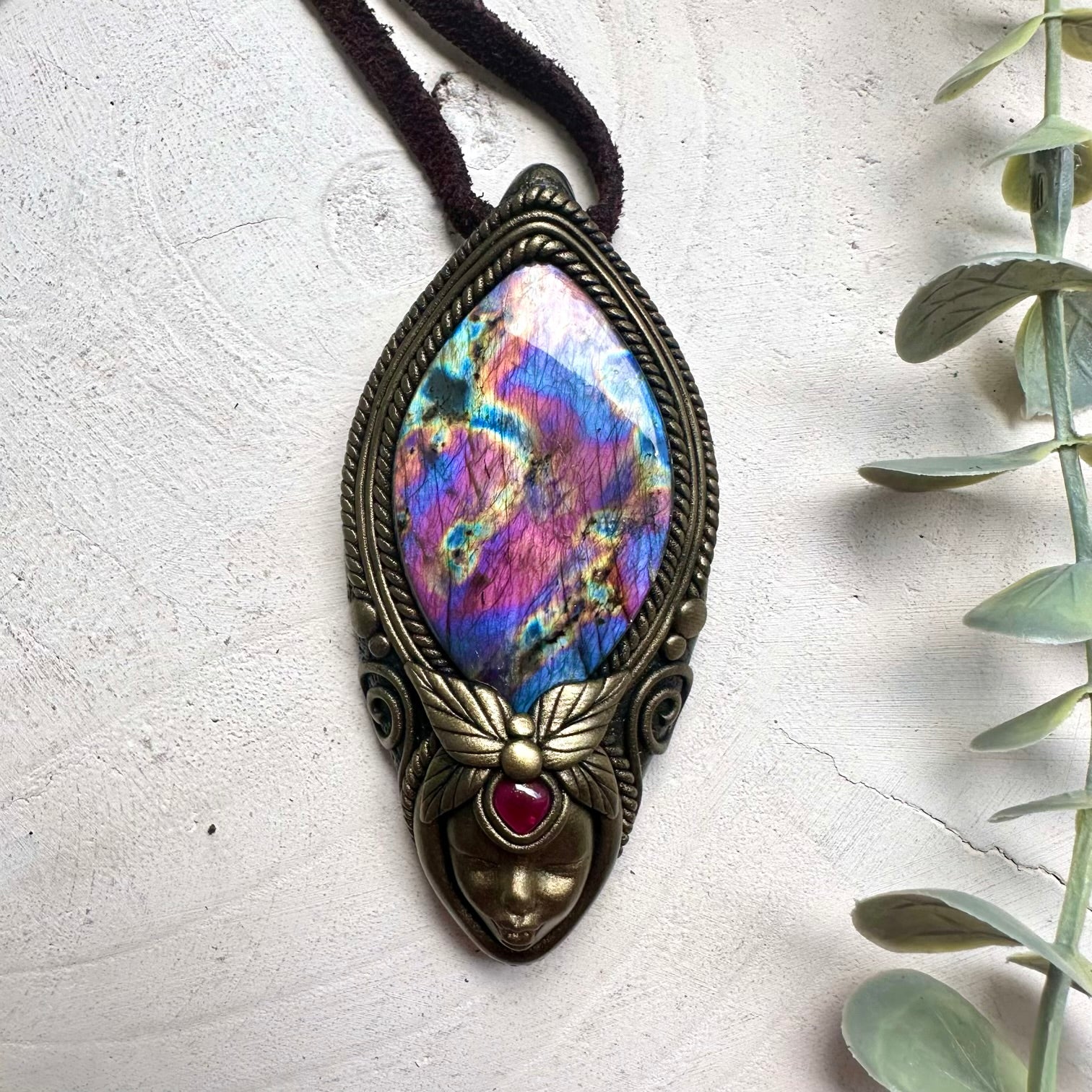 Divine feminine crystal jewelry featuring Labradorite and Garnet