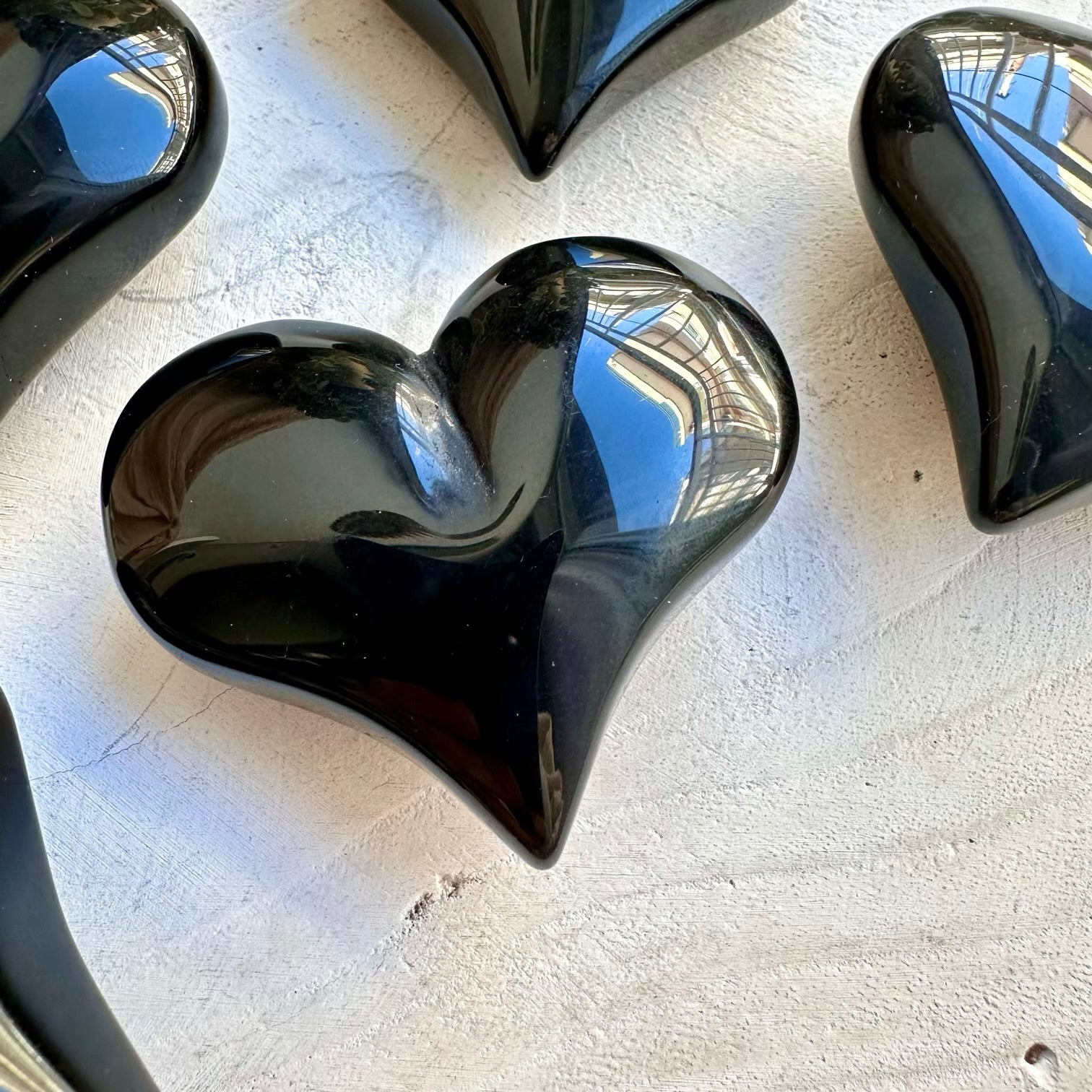 Natural rainbow obsidian heart for crystal healing
