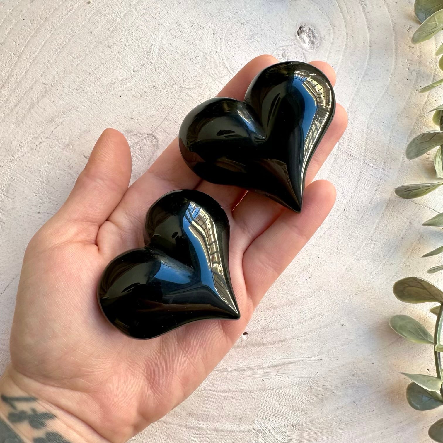 Natural rainbow obsidian heart for collectors