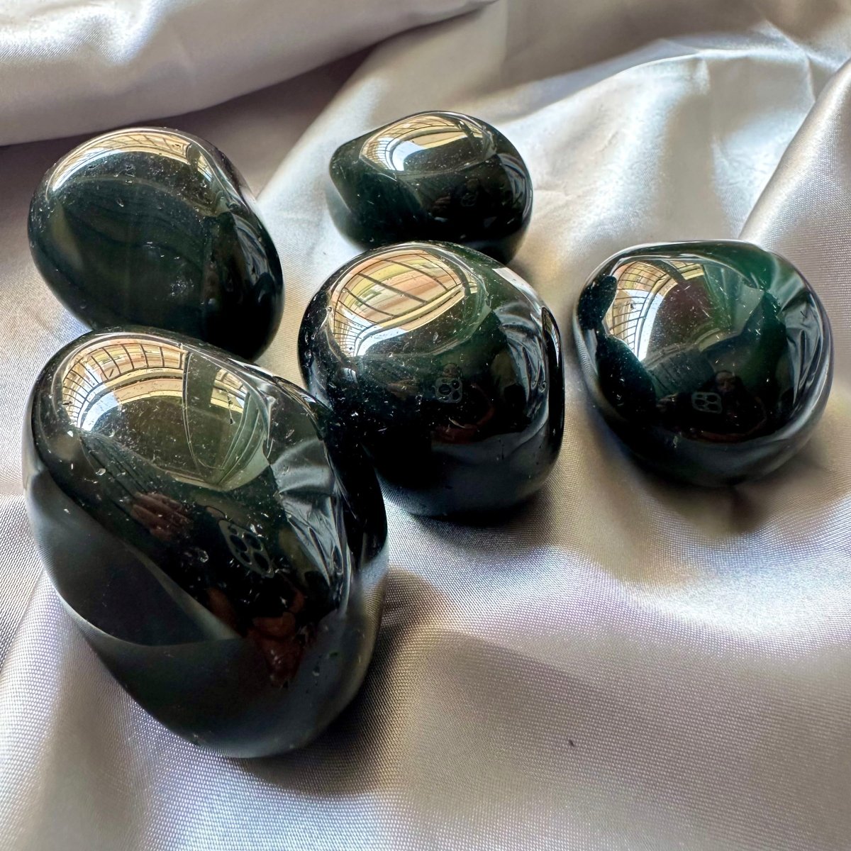 Rainbow Obsidian – Natural Polished Protective Stone for Grounding, Emotional Healing & Energy Balance (1 or 5 Pieces Set) - FairyGardenGlow