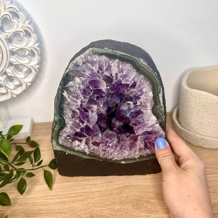 Natural amethyst cathedral formation rock
