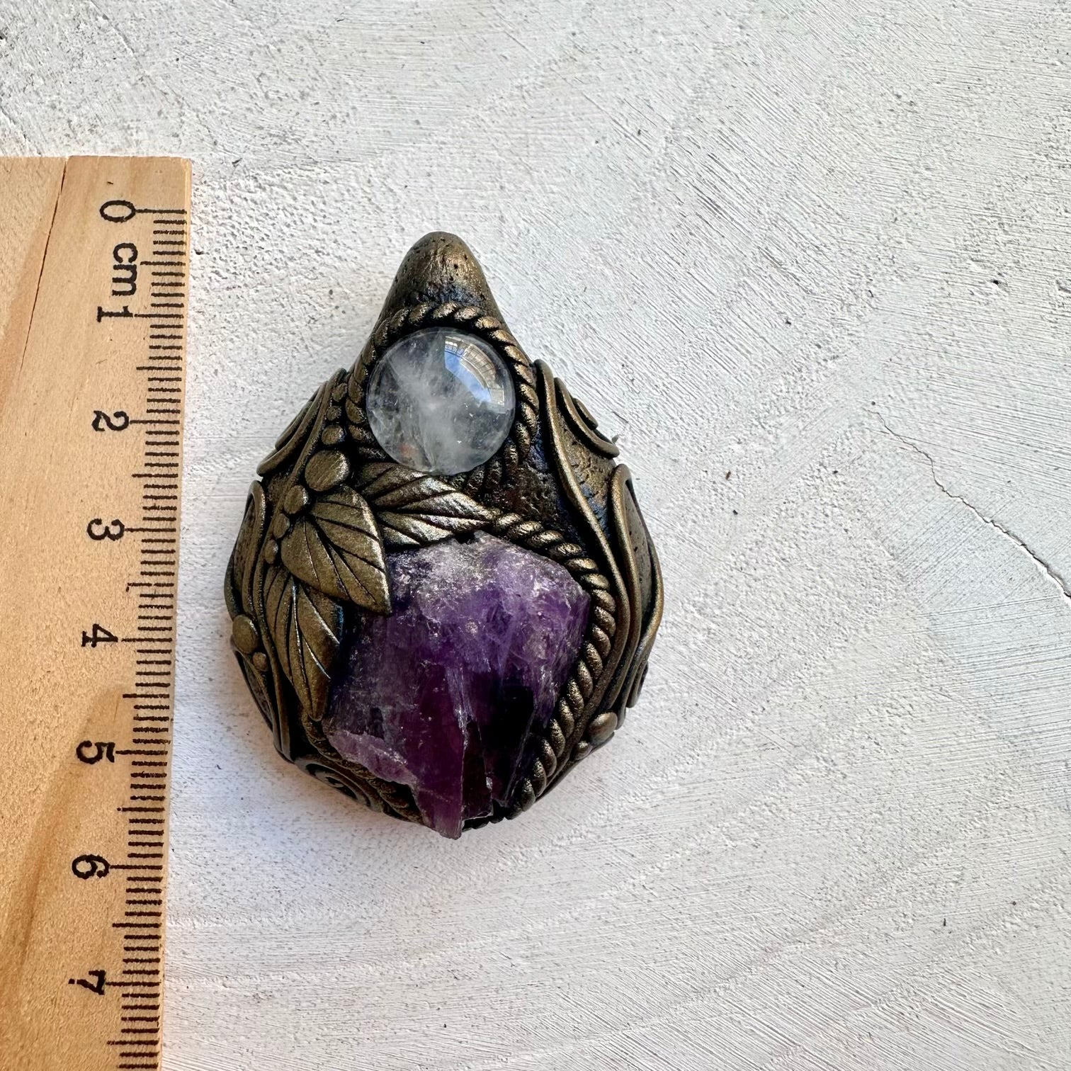 One of a kind crystal healing necklace with natural gemstones