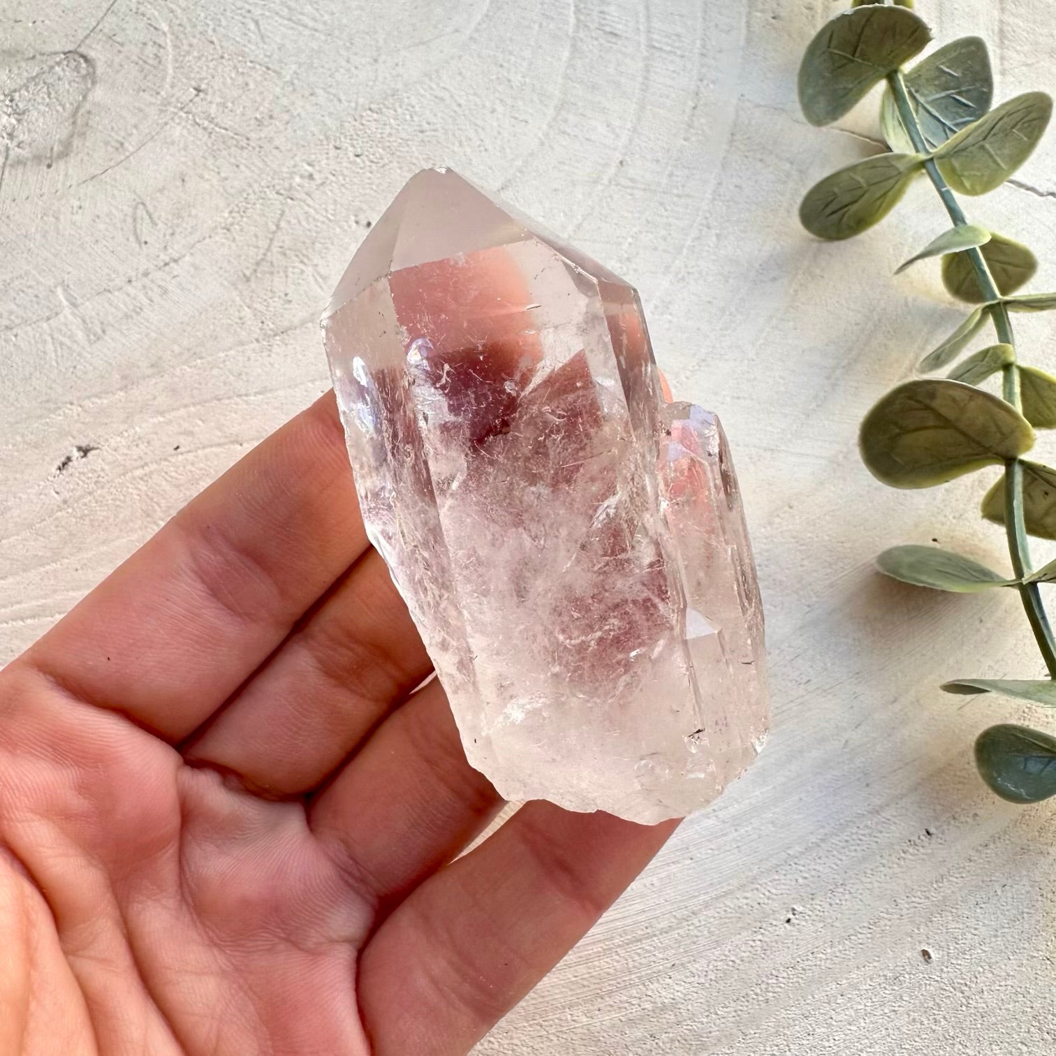 Natural clear quartz mineral specimen