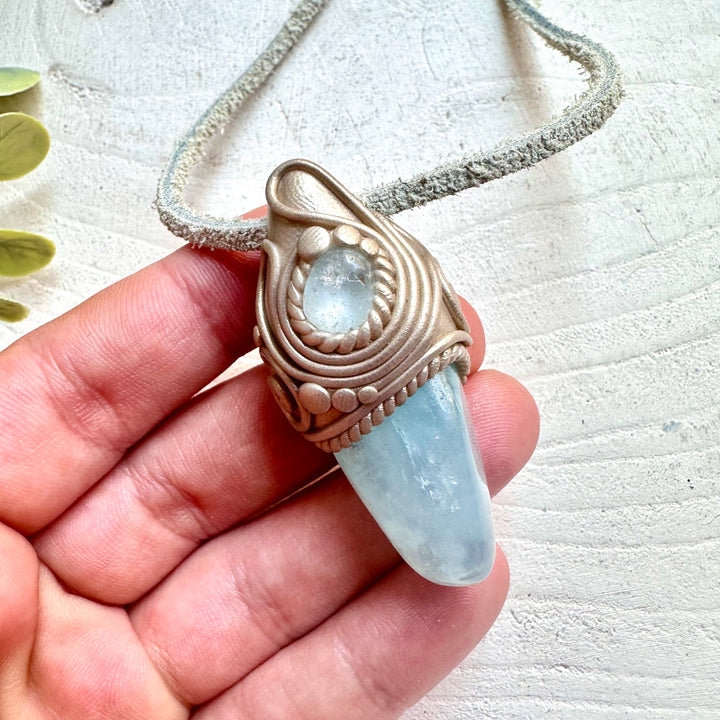 Metaphysical crystal jewelry handmade unisex boho gemstone necklace