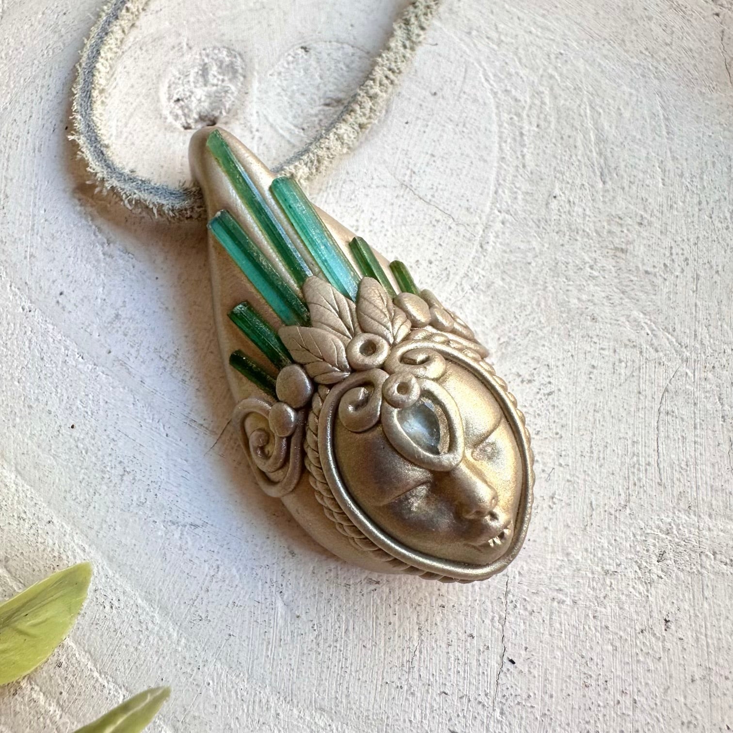 Metaphysical crystal jewelry handmade goddess necklace