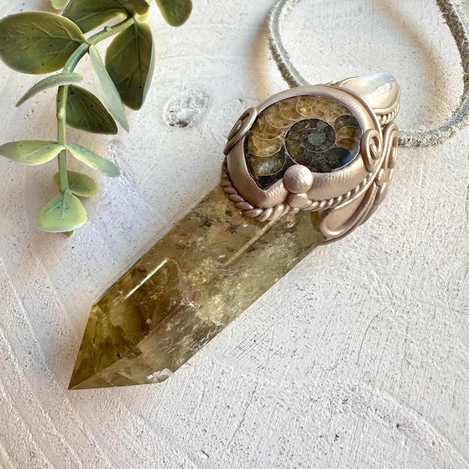 Statement crystal wand necklace jewelry evolution energy piece