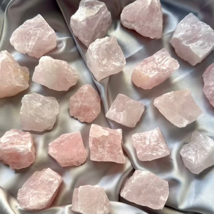 Raw Rose Quartz Crystal – Natural Pink Healing Stone for Love, Compassion & Emotional Healing (3 Pieces Set) - FairyGardenGlow
