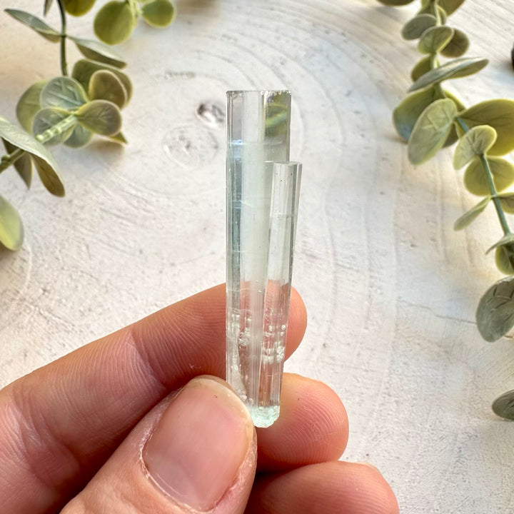 Natural aquamarine mineral crystal specimen