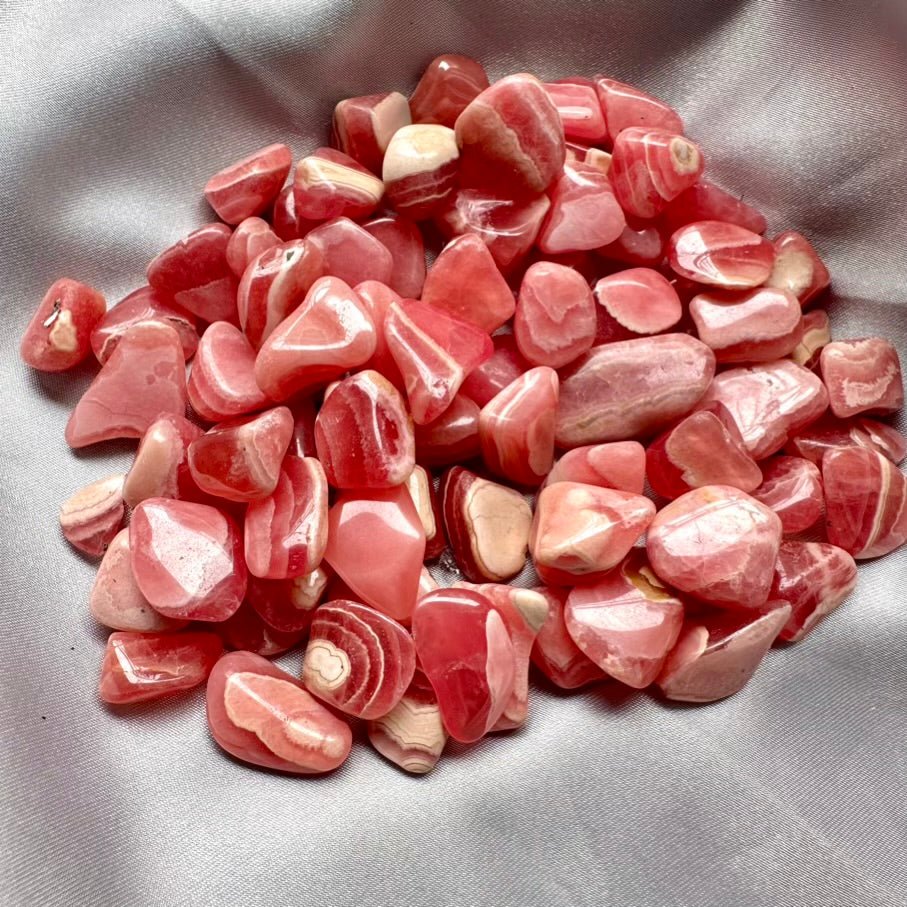 Rhodochrosite Polished Stone – Extra Quality Natural Crystal for Love, Joy & Emotional Healing (1 or 5 Pieces Set) - FairyGardenGlow