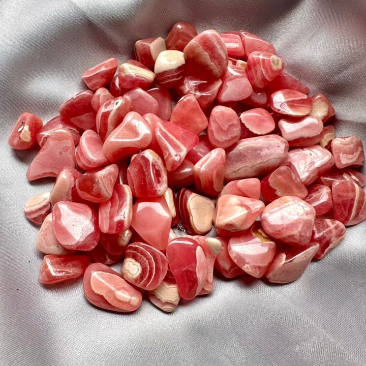 Rhodochrosite Polished Stone – Extra Quality Natural Crystal for Love, Joy & Emotional Healing (1 or 5 Pieces Set) - FairyGardenGlow