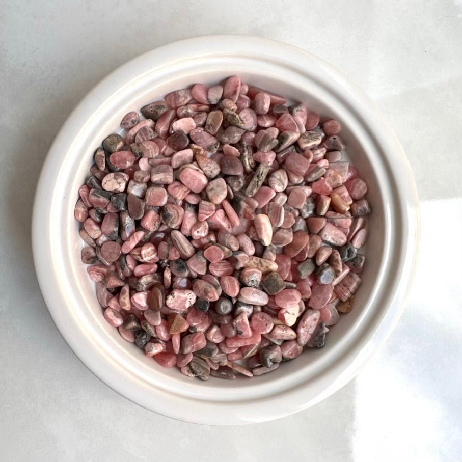 Rhodochrosite Chips – Small Polished Pink Gemstones for Love, Joy & Emotional Healing (Lot for Jewelry Making & Crystal Grids) - FairyGardenGlow