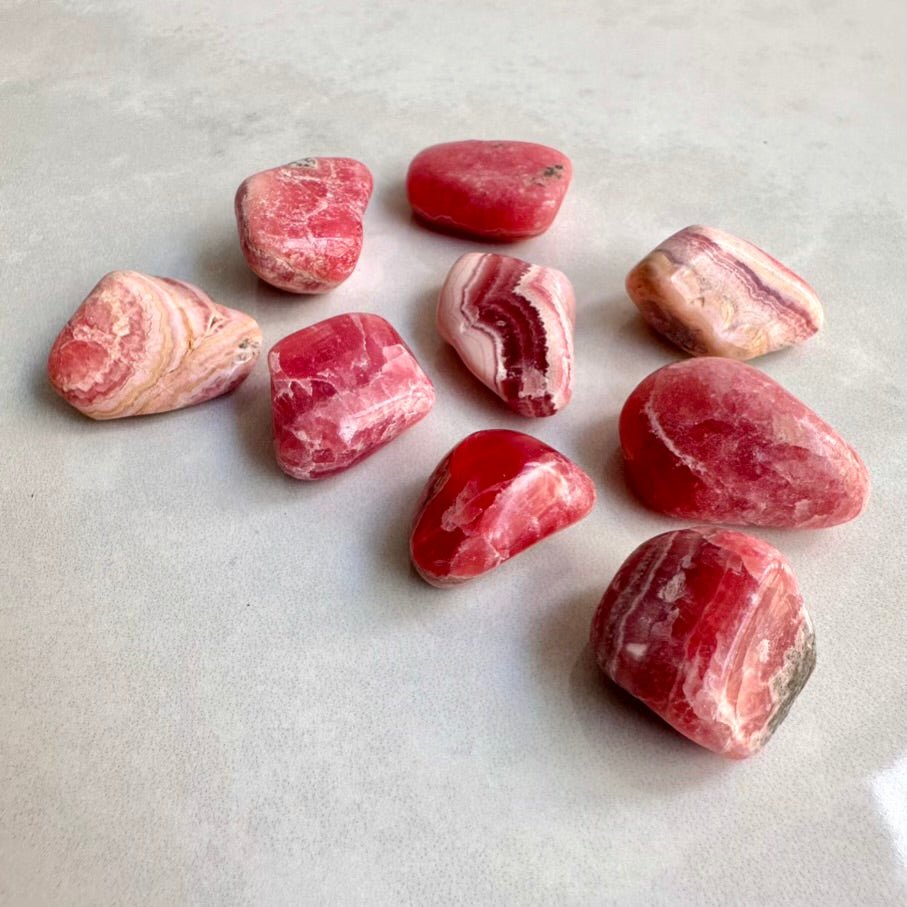 Rhodochrosite Stone – Natural Polished Crystal for Love, Joy & Emotional Healing (1 or 5 Pieces) - FairyGardenGlow