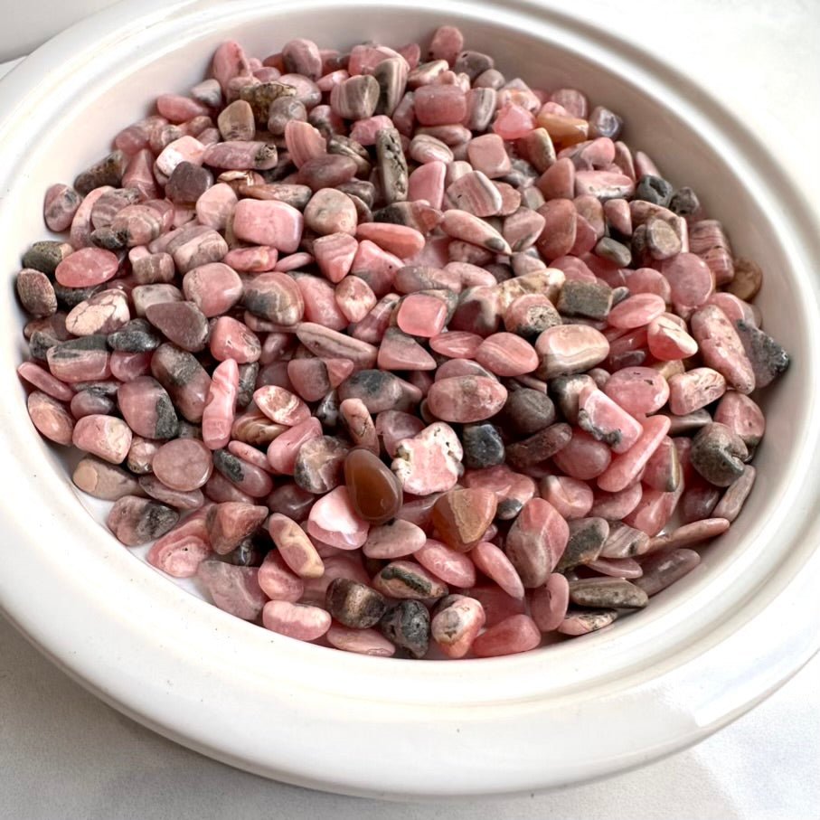 Rhodochrosite Chips – Small Polished Pink Gemstones for Love, Joy & Emotional Healing (Lot for Jewelry Making & Crystal Grids) - FairyGardenGlow