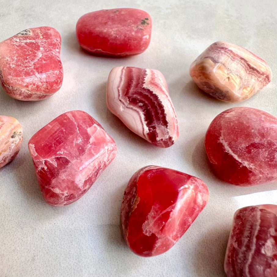 Rhodochrosite Stone – Natural Polished Crystal for Love, Joy & Emotional Healing (1 or 5 Pieces) - FairyGardenGlow