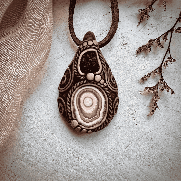 Rhodochrosite Stalactite and Moldavite Necklace - FairyGardenGlow