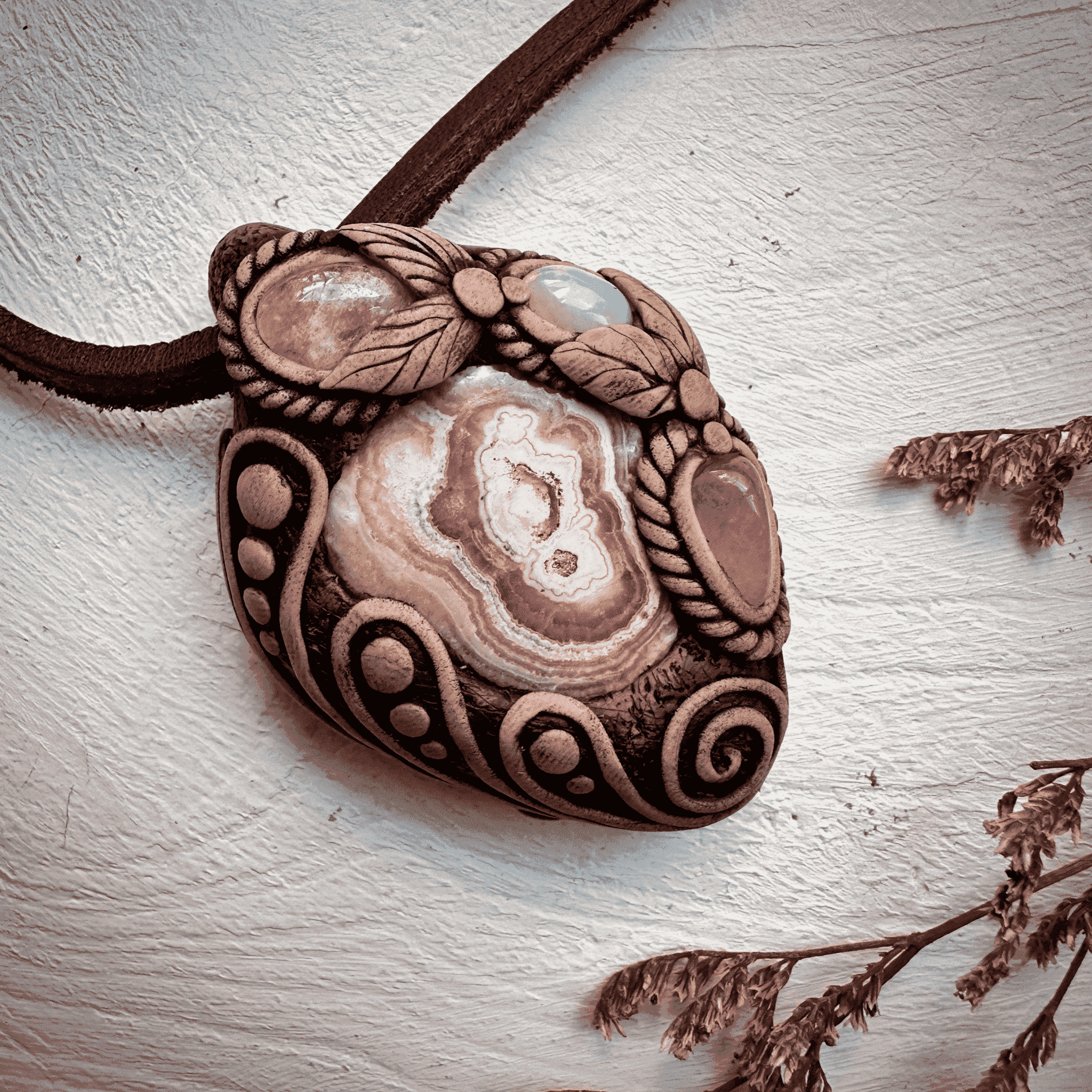 Rhodochrosite Morganite and Opal Necklace - FairyGardenGlow