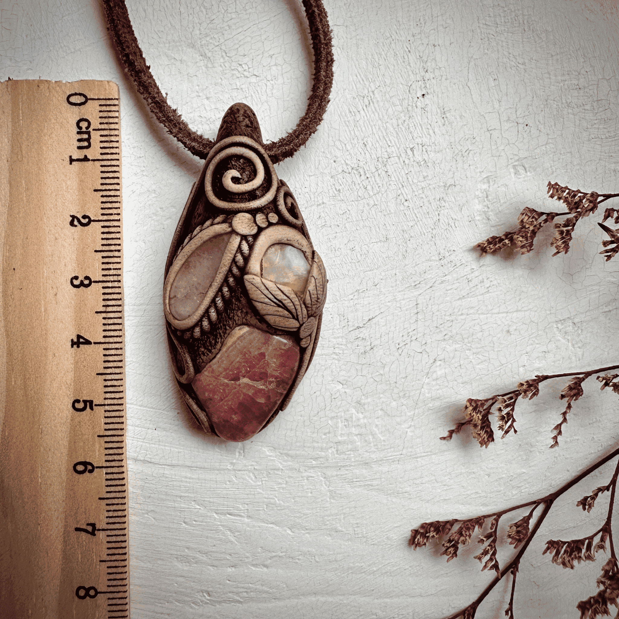 Rhodochrosite Morganite and Raw Opal Necklace - FairyGardenGlow
