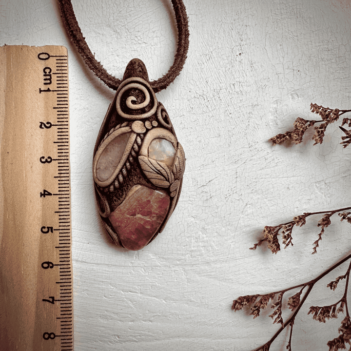 Rhodochrosite Morganite and Raw Opal Necklace - FairyGardenGlow