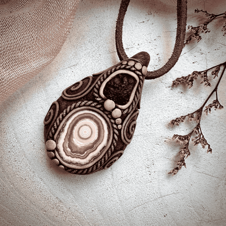 Rhodochrosite Stalactite and Moldavite Necklace - FairyGardenGlow