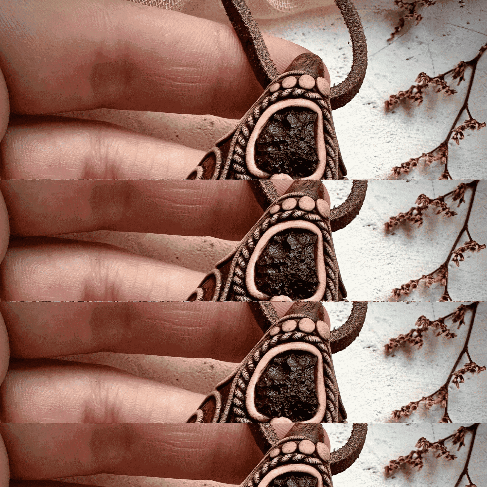 Rhodochrosite Stalactite and Moldavite Necklace - FairyGardenGlow