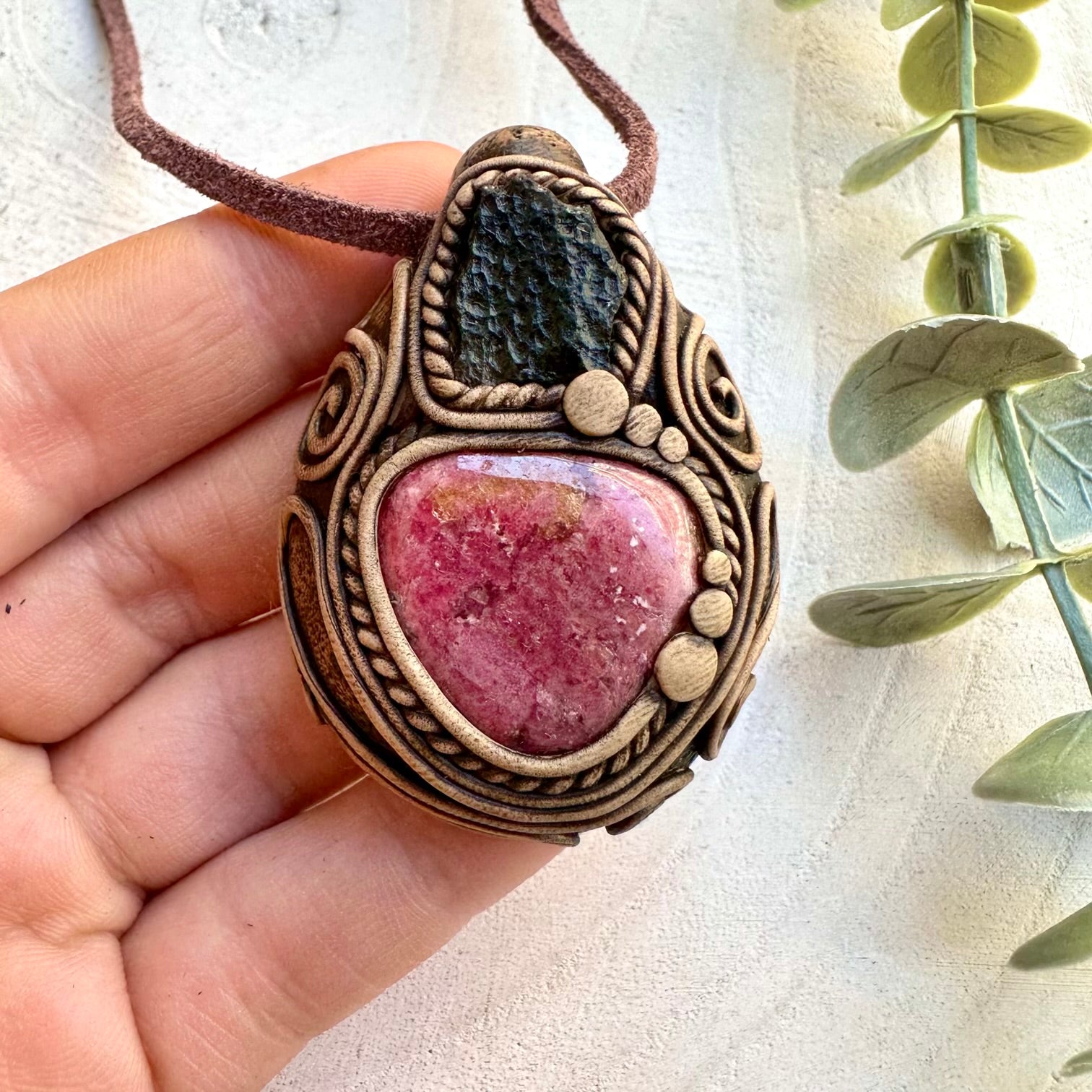 Crystal necklace designed for heart healing and transformation