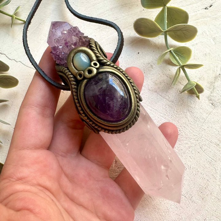 Handmade ritual tool crafted with premium natural crystals for spiritual practice and energy work.