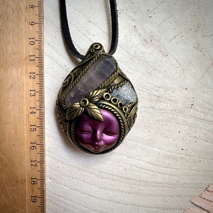 Rose Quartz and Apophyllite Goddess Necklace - FairyGardenGlow