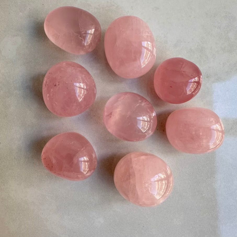 Rose Quartz Crystal – Natural Polished Gemstone A - Quality for Love, Healing & Self - Compassion (1 or 5 Pieces) - FairyGardenGlow