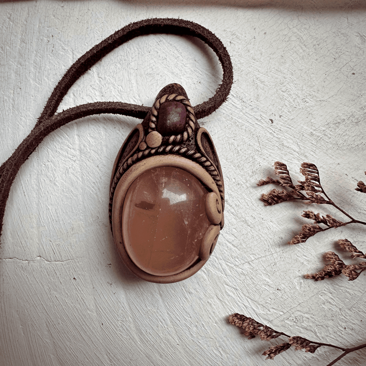Rose Quartz and Ruby Necklace - FairyGardenGlow