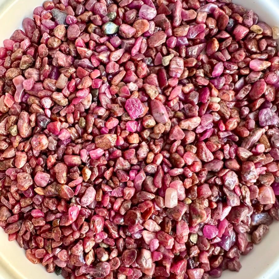 Ruby Chips – Natural Ruby Stones Lot, Small Healing Crystals for Passion, Courage & Vitality - FairyGardenGlow