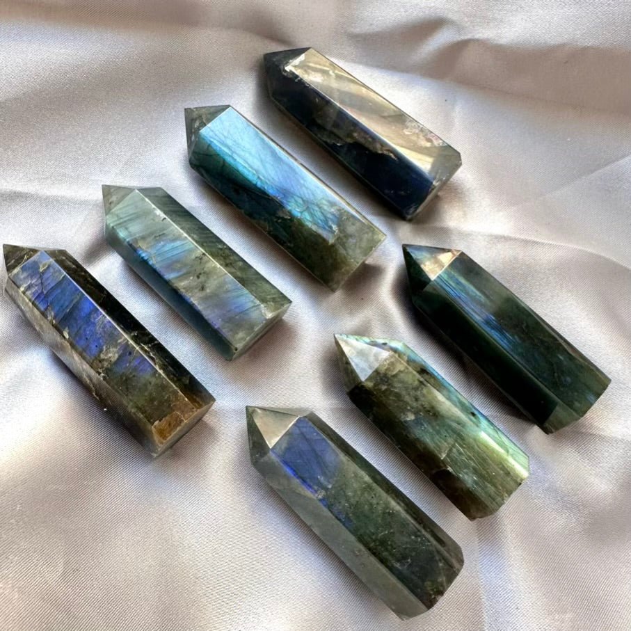 Labradorite Tower – Small Polished Crystal Point for Protection, Intuition & Energy Transformation - FairyGardenGlow