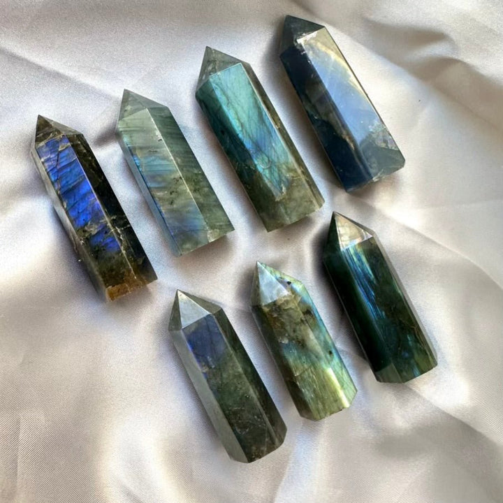 Labradorite Tower – Small Polished Crystal Point for Protection, Intuition & Energy Transformation - FairyGardenGlow