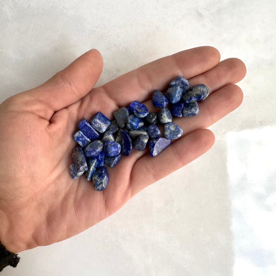 Lapis Lazuli Chips – Small Natural Blue Gemstones for Protection, Intuition & Jewelry Making (Crystal Lot) - FairyGardenGlow