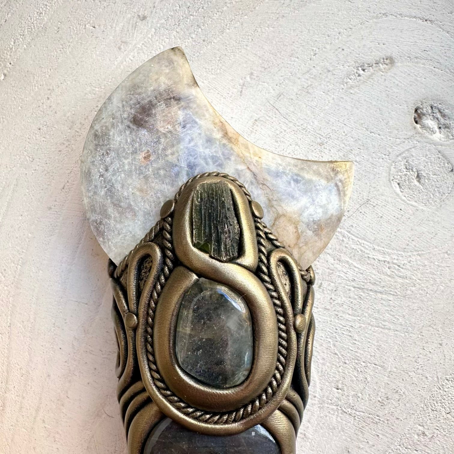 Smoky quartz healing crystal wand for spiritual practice