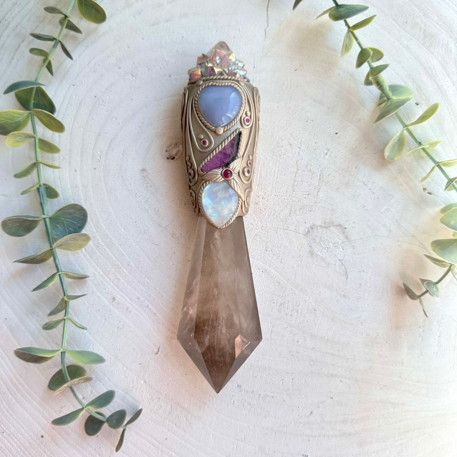 Spiritual crystal wand for protection emotional healing and intuitive guidance