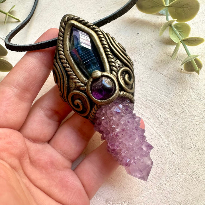 Handmade ritual tool crafted with premium natural crystals for spiritual practice and energy work.