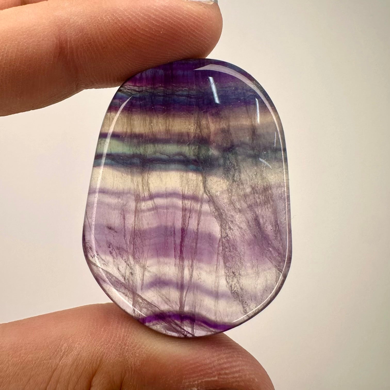 Fluorite stone with natural rainbow patterns
