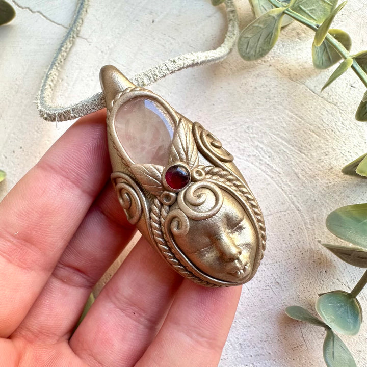 Spiritual crystal necklace for love, compassion and inner strength