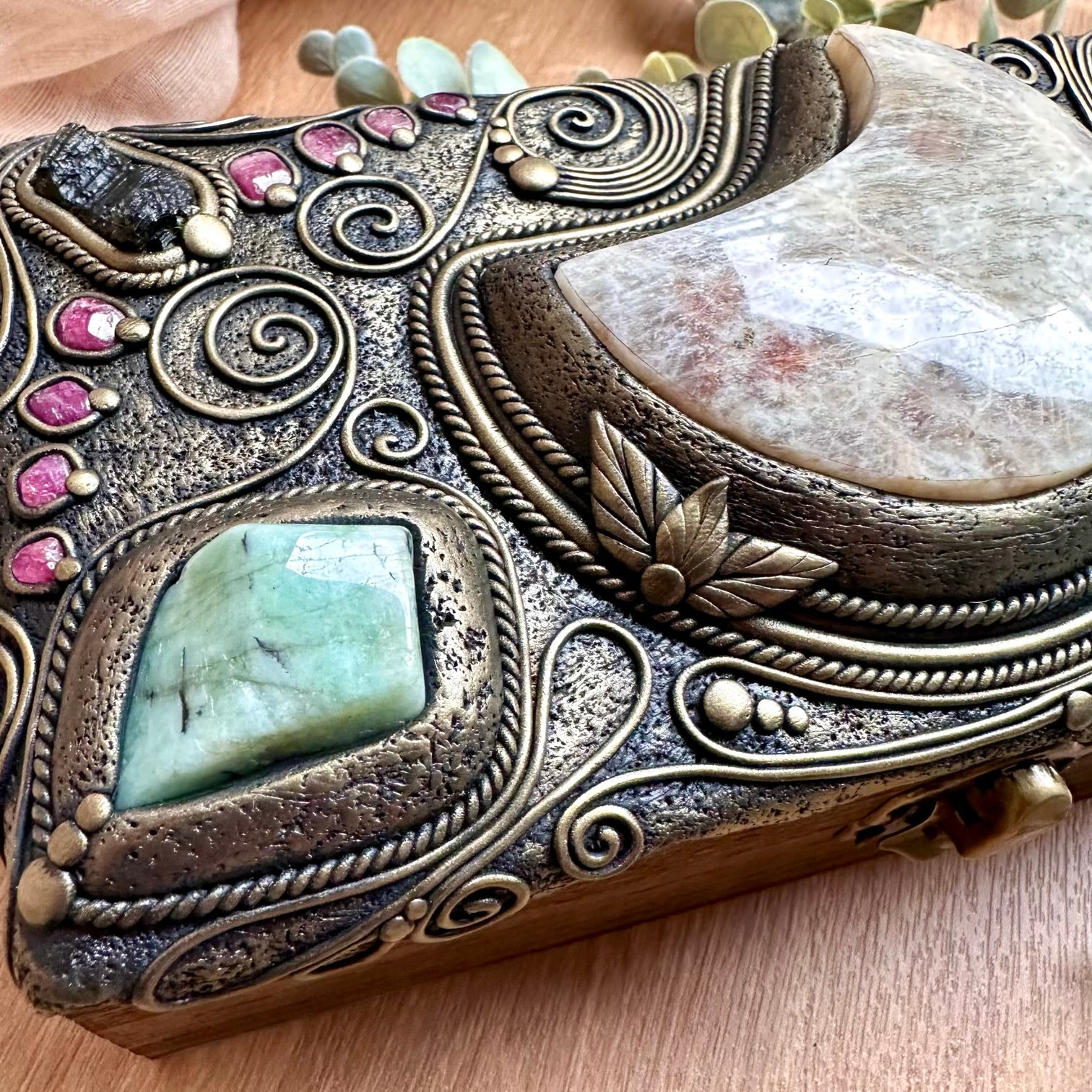 Handmade crystal and gemstone box as a meaningful spiritual gift for crystal lovers