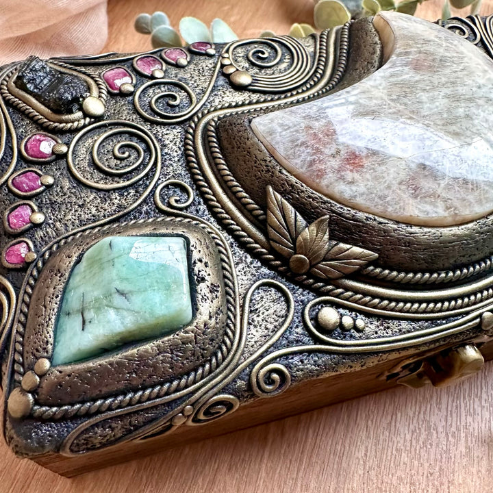 Handmade crystal and gemstone box as a meaningful spiritual gift for crystal lovers
