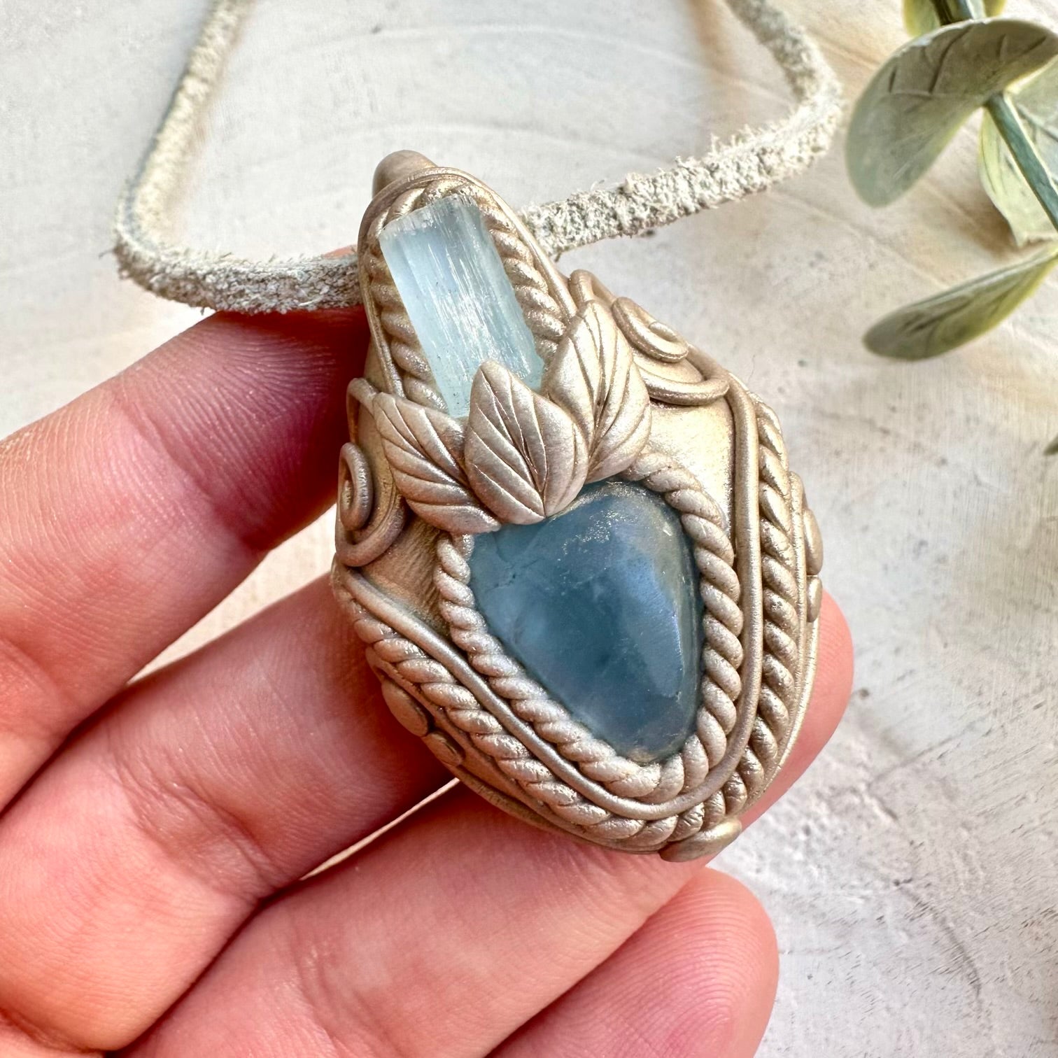 One of a kind crystal necklace handmade spiritual gemstone pendant