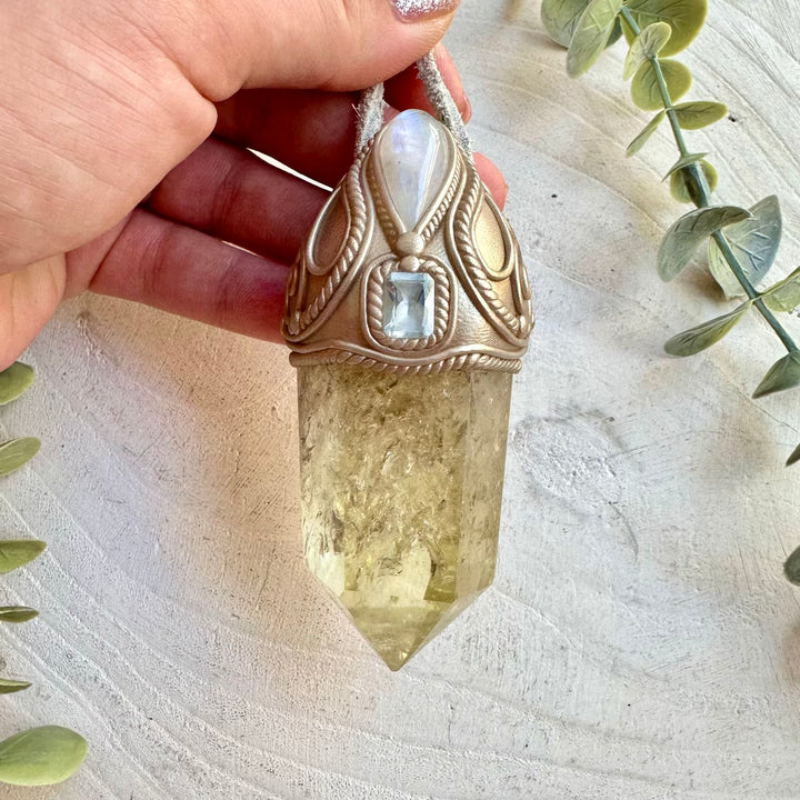 Fantasy crystal wand mystical manifestation and clarity energy piece