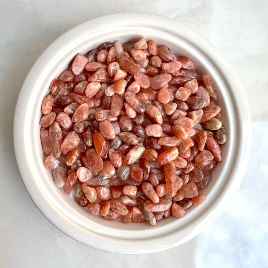 Sunstone Chips – Natural Small Polished Crystals for Joy, Energy & Creativity (Crystal Lot for Jewelry Making) - FairyGardenGlow